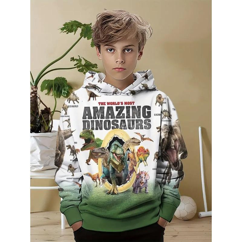 Autumn 3D Cute Animal Pattern Printed Hoodies Fashionable Casual Sports Long Sleeved Children's Boy Hooded Sweatshirts