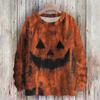 Ladies' Fashionable Casual Long Sleeved Christmas Printed Round Neck Knitted Yarn