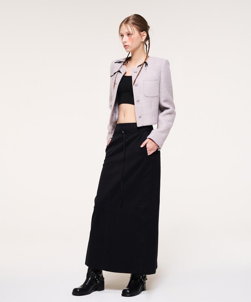 ETMON Belt Long Skirt, Black