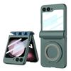For Samsung Galaxy Z Flip 6 5 Case Magnetic Wireless Charging Matte Hinge Folding Ring Bracket Mirror Film Shockproof Hard Cover
