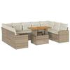 VidaXL Salon de jardin avec coussins 10 pcs beige résine tressée, ensemble de canapés d'extérieur, salon de jardin, ensemble 3327082
