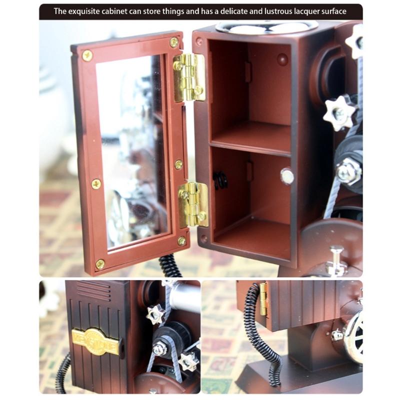 Movie Projector Music Box,Mechanism Wind Up Musical Box Movie Theater Theme Party Decorations Wedding Birthday Gift