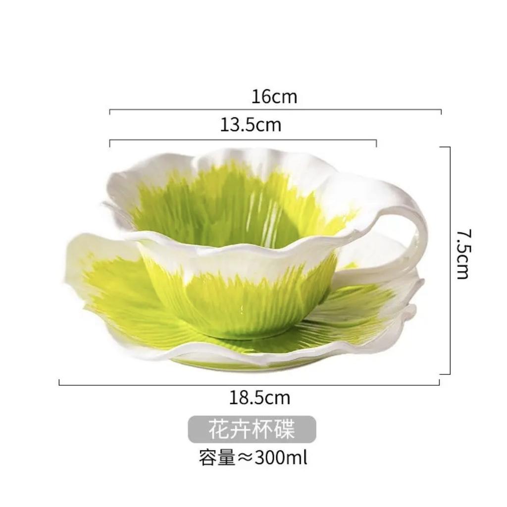 European Ceramic Flower Coffee Cup Butterfly Three-dimensional Relief Flower Mug Exquisite Afternoon Tea Flower Tea Coffee Cup