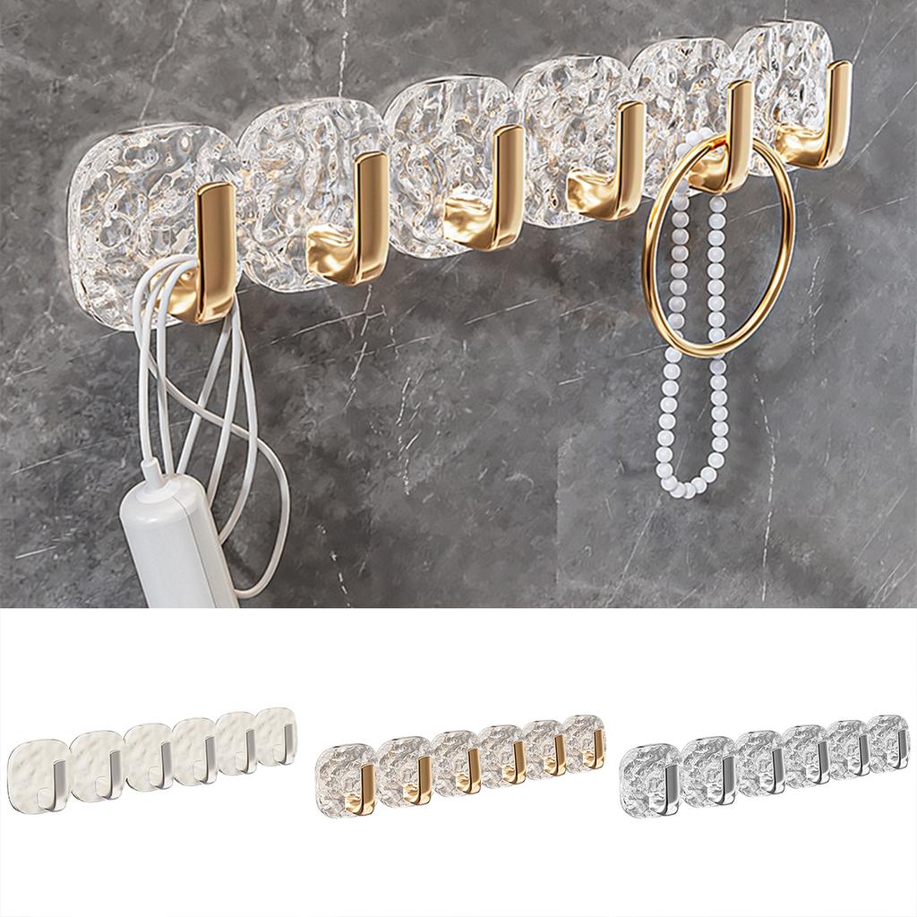 Bathroom Wall Hook Home Storage Hooks Glacier Pattern Kitchen Hook Hanging Without Marks Hole Free Door Back Hook Adhesive Hook