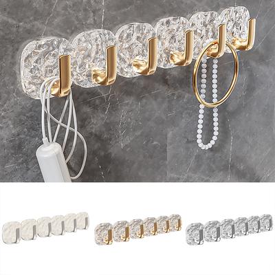 Bathroom Wall Hook Home Storage Hooks Glacier Pattern Kitchen Hook Hanging Without Marks Hole Free Door Back Hook Adhesive Hook