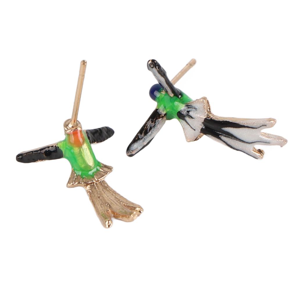 1 Pairs Simulation Hummingbird Earrings Cute Hummingbird Bird Metal Stud Earrings for Women Girl Gift
