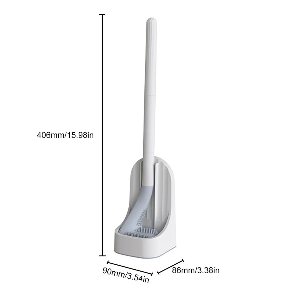 Modern Toilet Cleaning Brush&Holder Set Long Handle Silicone Toilet Brush Quick Drying Punchless Bathroom Accessories