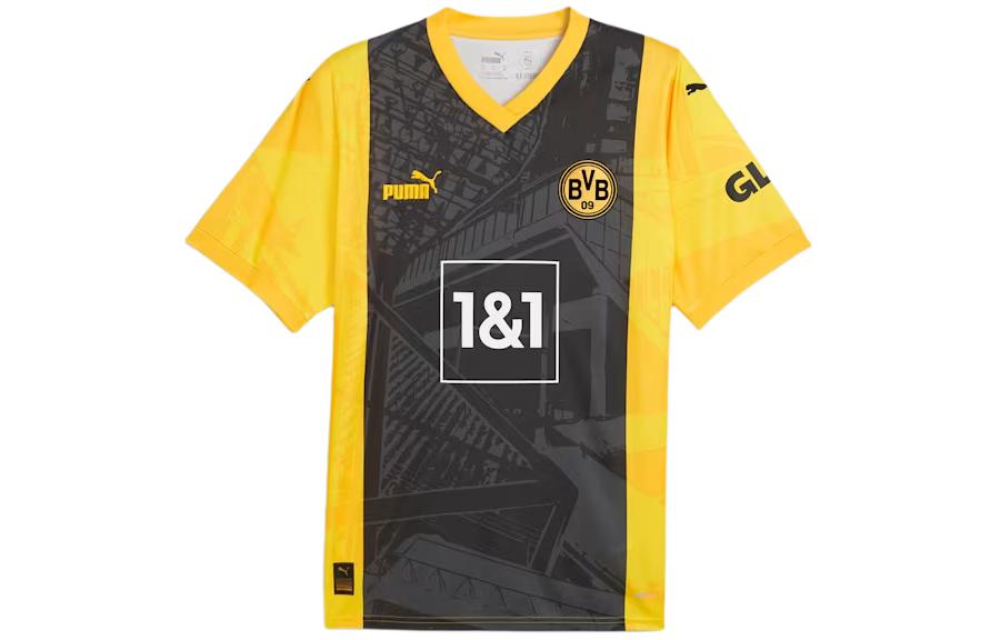 PUMA Soccer Jersey Men s Black Yellow 777069-01 S