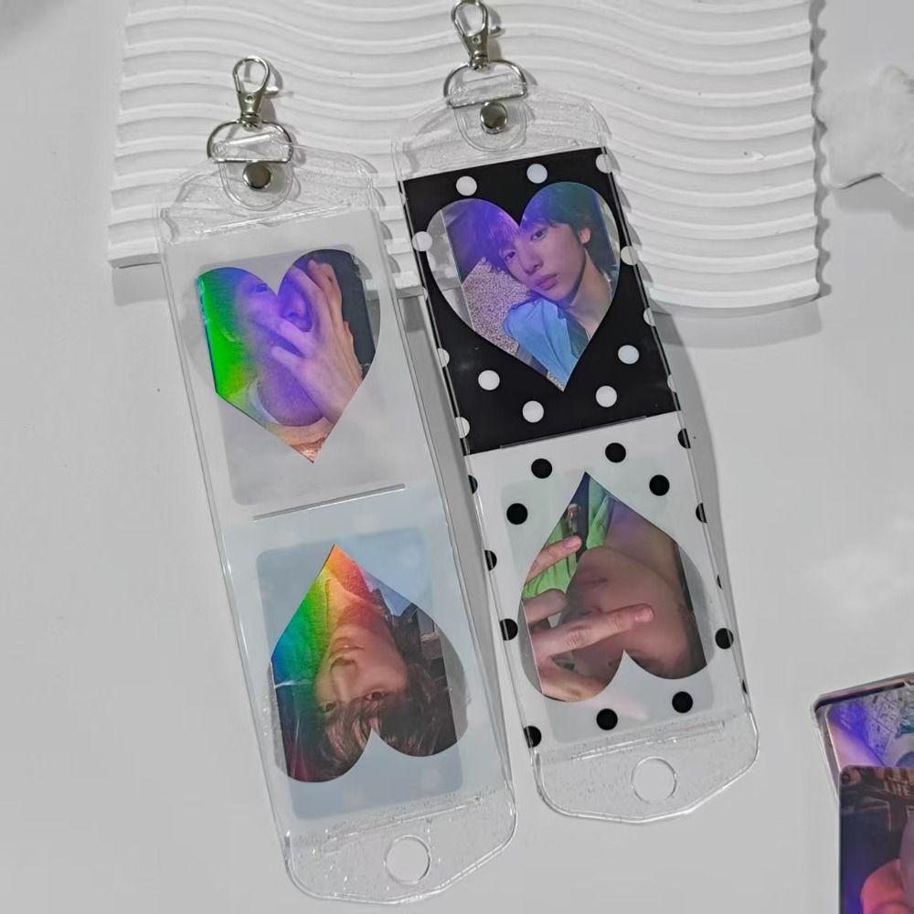 INS PVC Photocard Holder Double-sided Dual-slot Card Protective Case 3-inch Card Storage Card Display Pendant