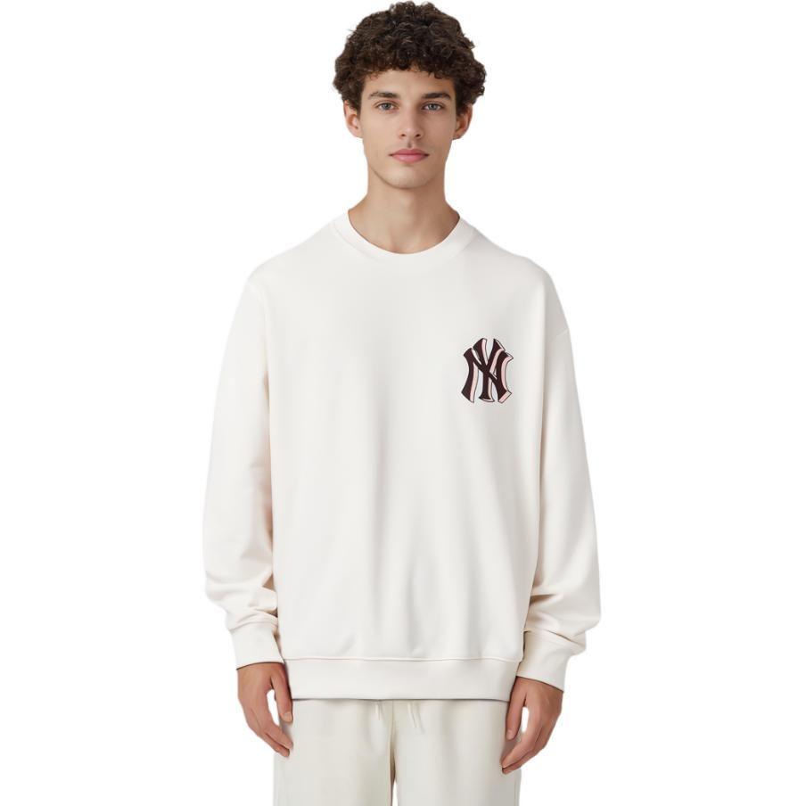 MLB New York Yankees Sweatshirts Unisex White Crew Neck Moderate Regular 3AMTM0934-50CRS