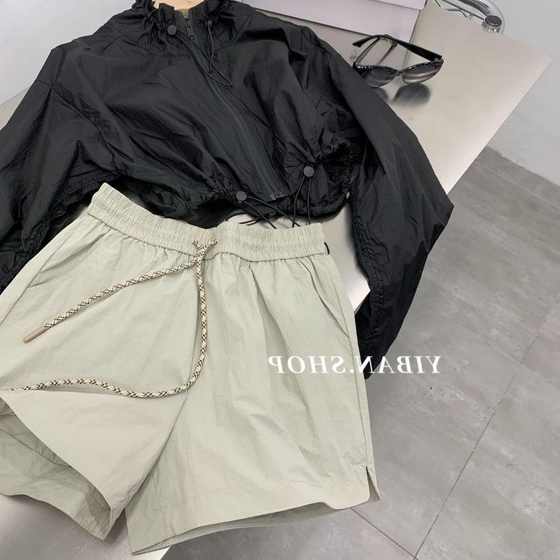 Quick-drying Sports Shorts Women's Summer Small Size Plus Size Loose Elastic High-waisted A-line Slim Casual Pants