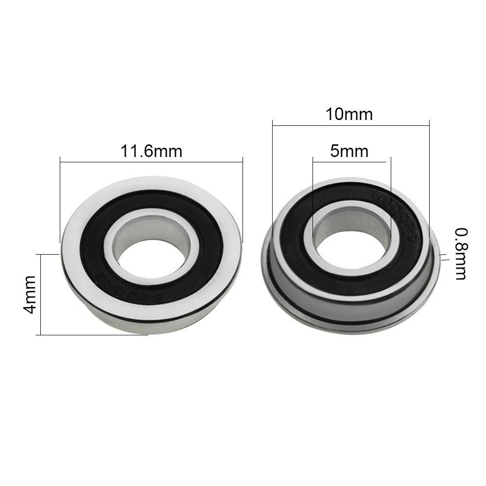 

10 шт. Хромовані радіальні підшипники 5x10x4 мм Фланцеві розривні підшипники Роликові ковзани 1PCS