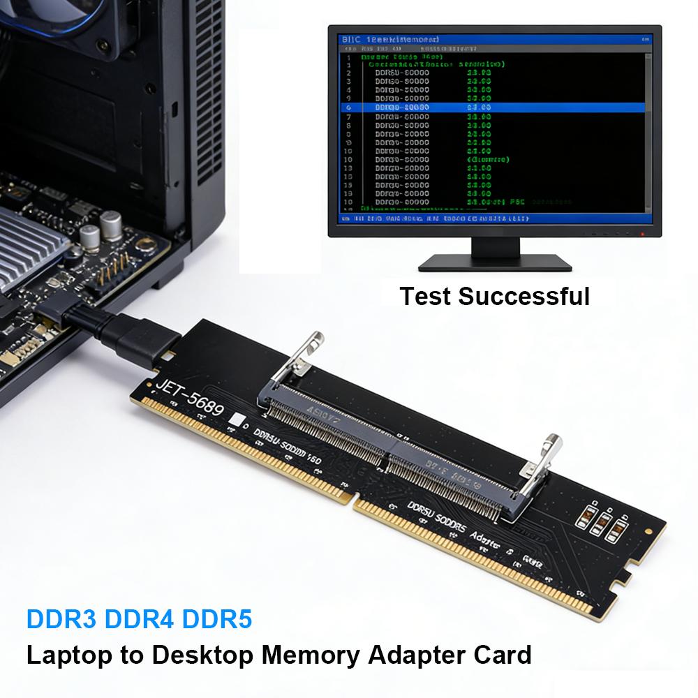 Tarjeta Adaptadora de Memoria para Portátil a Escritorio DDR3 DDR4 DDR5 Tarjeta SO-DIMM a PC DIMM Adaptador Conector RAM Mini Memory Stick