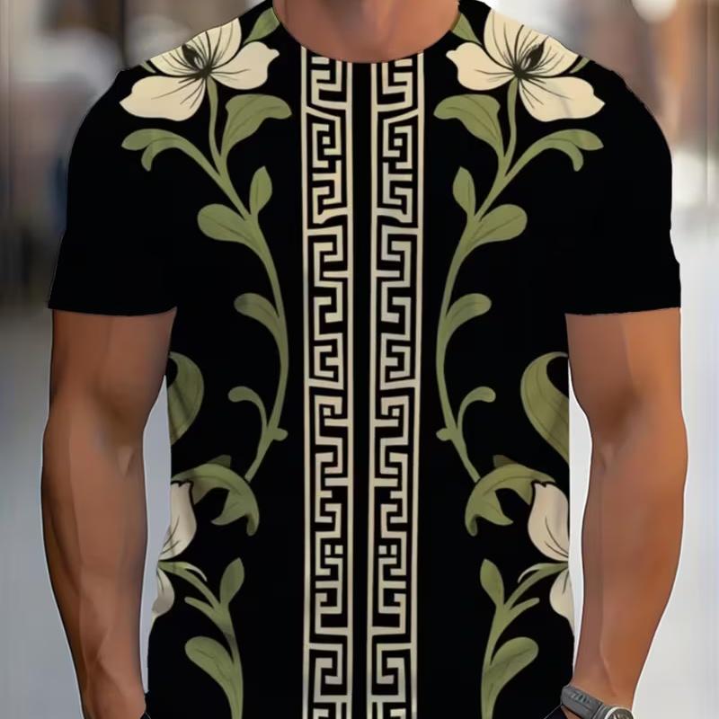 

Men s Fashion 3D Printed Men s T-Shirt Round Neck Short Sleeve Trendy Street Wear XL
