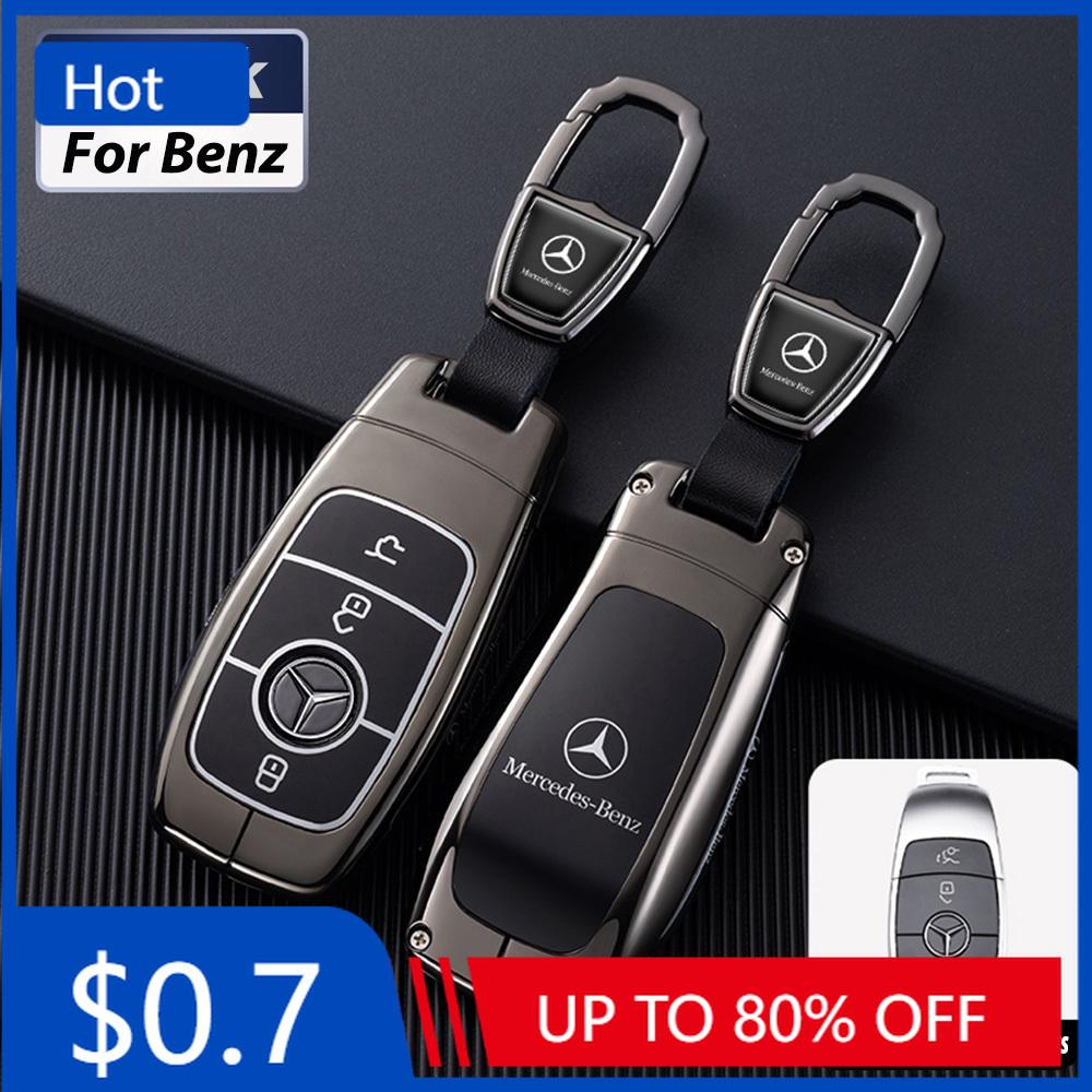 WDZIM1 Car Sticker Metal Car Remote Key Case Fob Cover Shell For Mercedes Benz AMG A C E S G Class GLC CLE CLA GLB GLS W177 W205 W213 W
