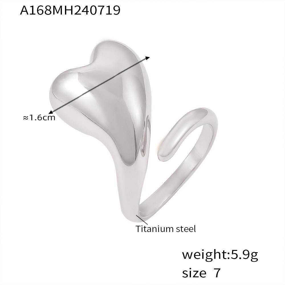 

Глянцевое кольцо Love Winding Open Ring Niche с нерегулярным дизайном из титановой стали с покрытием из 18-каратного золота No. 7
