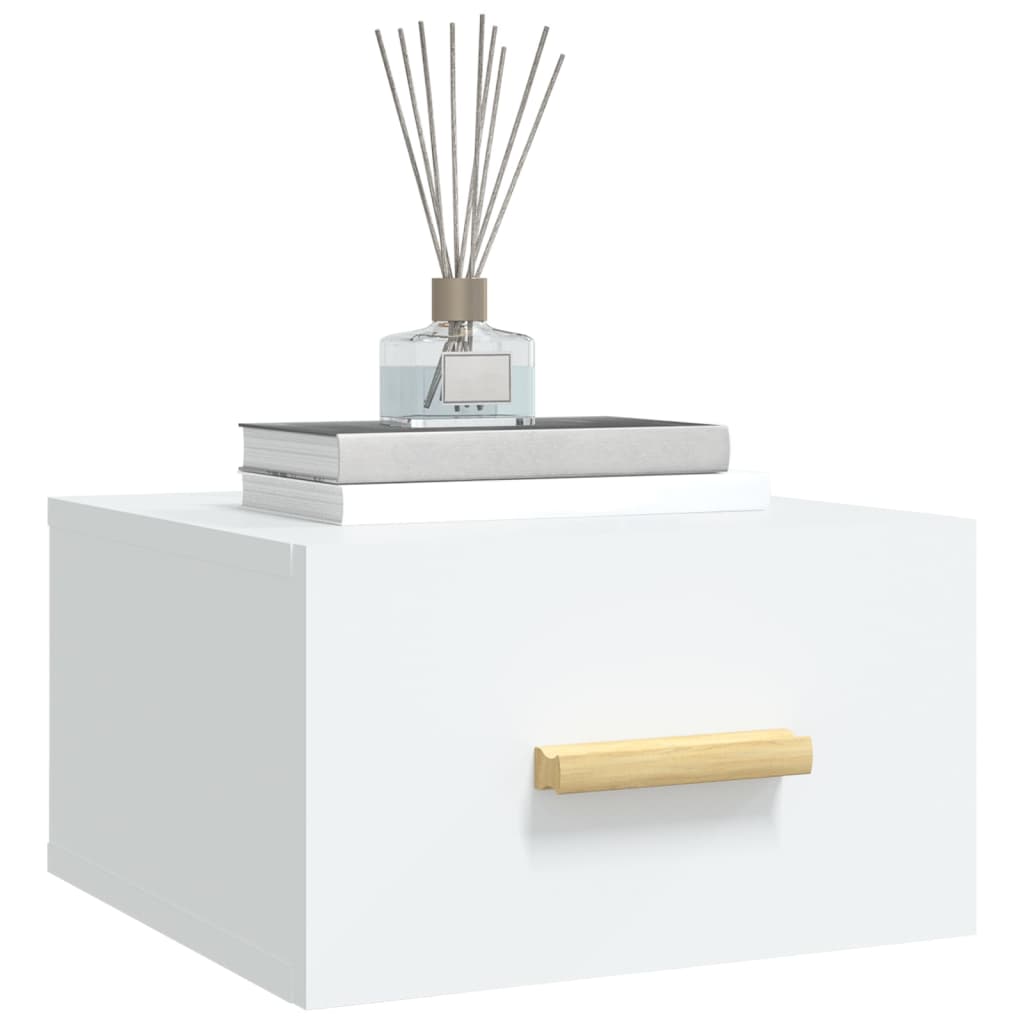 Wand-Nachttisch Mit Schublade, Weiß 35x35x20 Cm