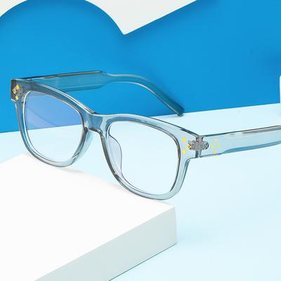 66019 Square Rice Nail Glasses Frame Unisex 2024 Korean Version Tide Thin Plain Anti-Blue Flat Mirror