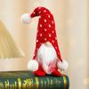 Christmas Polka Dot Knitted Hat Sitting Figure Decoration Home Hotel Window Decoration Gift
