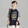 Jungen Koreanischer Stil Farbblock Raglan T-Shirt - Sommer Print, Kurzarm, Vielseitige Sportbekleidung, Cool & Trendy für mittelgroße bis große Kinder