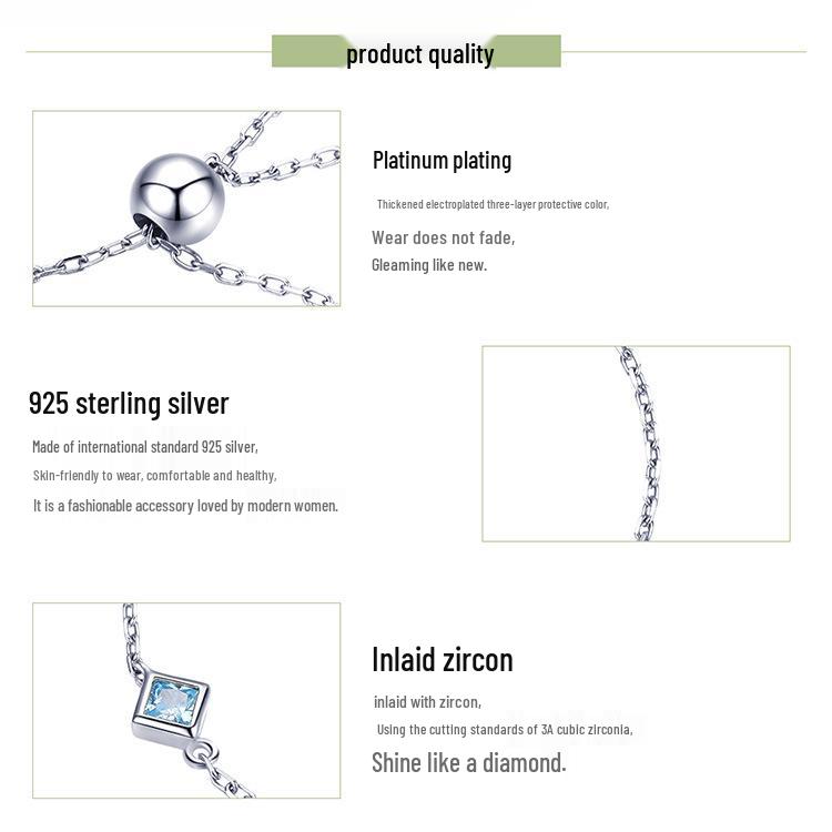 Yinziyun Snowflake Rhinestone S925 Silver Winter Bracelet - Christmas Jewelry