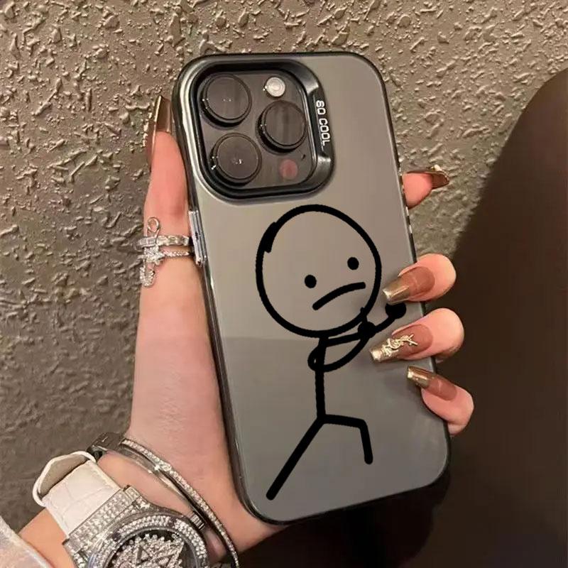 Funny Middle Finger Man Coque Funda Phone Case For iPhone 17 16 15 13 12 11 ProMax Pro Plus Shockproof & Anti-Fall Phone Cover