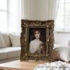 European Retro Carved Photo Frame: French Light Luxury Resin Decor for Wall or Tabletop in Living Room or Bedroom.