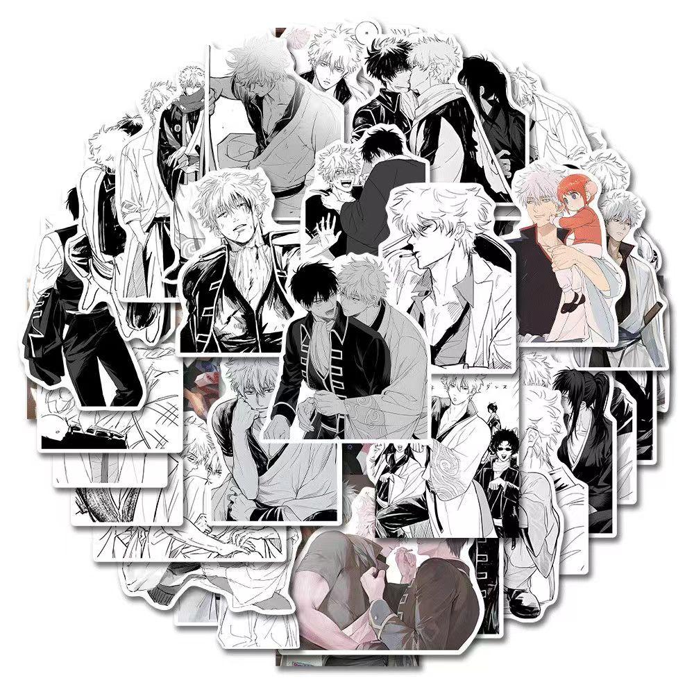 

Наклейки GINTAMA черно-белые, 48 шт. (не повторяется), водостойкий и солнцезащитный крем.