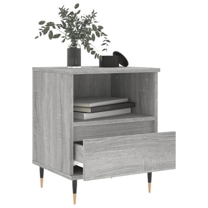 Tables de chevet - Maison Exclusive - 2 pcs - Sonoma gris - Bois d'ingénierie 40x35x50 cm