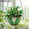 Acrylic Lily of the Valley Potted Plant Suncatcher Stained Glass Effect Window Hanging Ornament Flower Lover Gifts