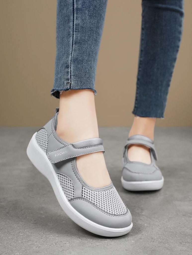 Women's Summer Breathable Casual Velcro Shoes - Soft Sole, Comfortable for Middle-Aged & Elderly Mothers