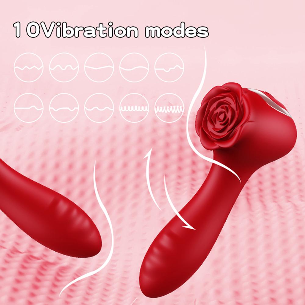 Rose Suction Vagina Vibrator 2-in-1 Thrusting G Spot Anal Vibrator for Women 18+ Adult Clitoris Stimulator Dildo Sex Toys