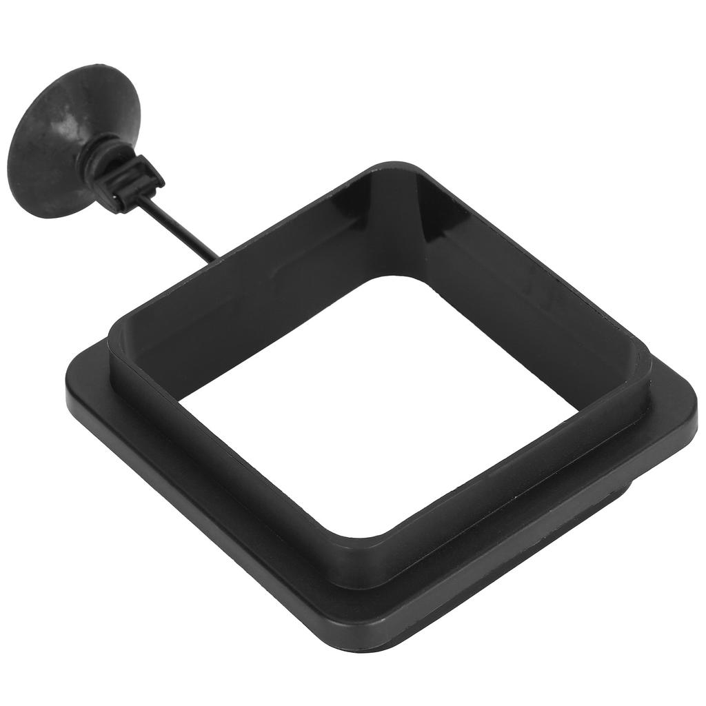 Aquarium Fish Feeding Rings Fish Tank Small Floating Food Feeder with Suction CupBlack Thicken and Heighten Square