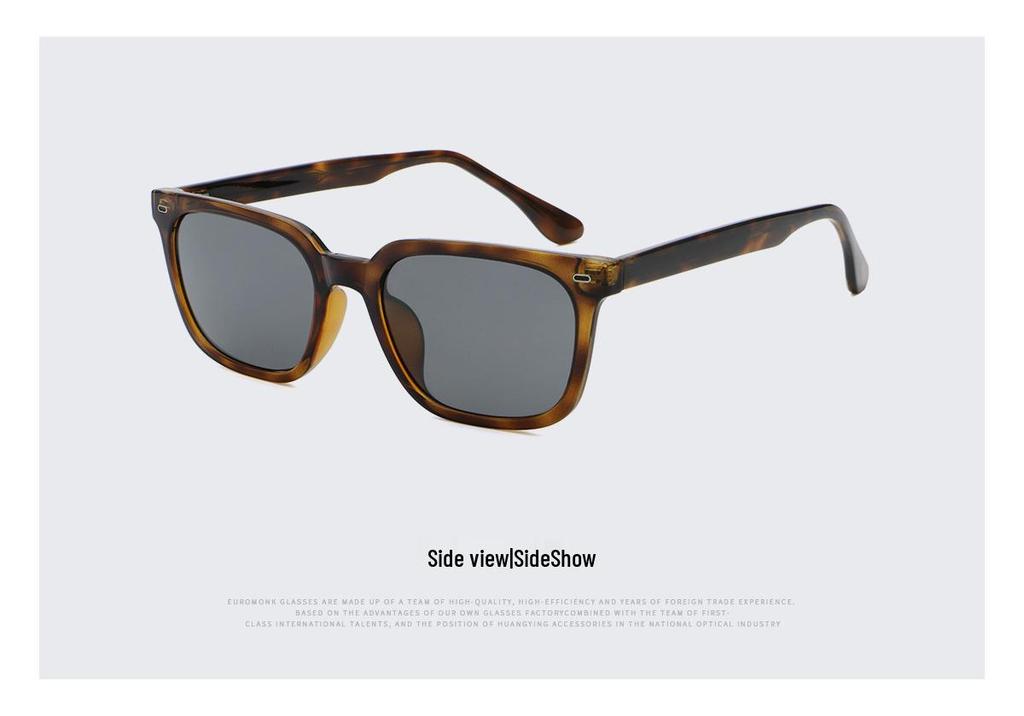 Elegant Men's Square Frame Sunglasses 6296 - Modern European American Design, Slimming Effect, UV Protection, Unisex Versatile.