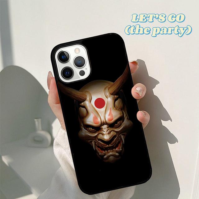 Autumu Japanese Oni Hannya Demon Mask Phone Case Cover for iPhone 17 Air 16 16e 15 12 11 13 14 Pro Max Plus Coque