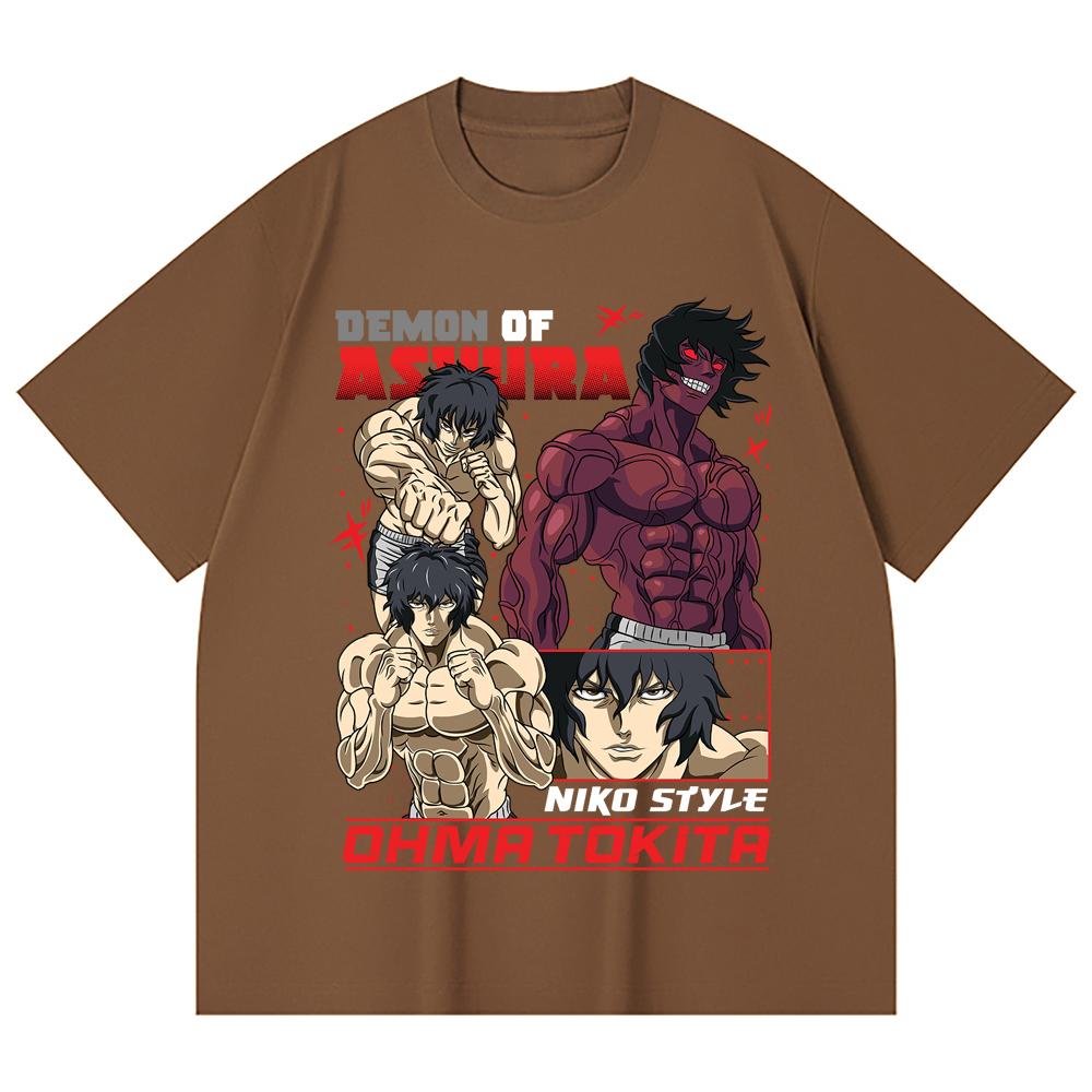 230 Gsm 100% Cotton Baki V5 Ohma Print Unisex Heavy Cotton T Shirt