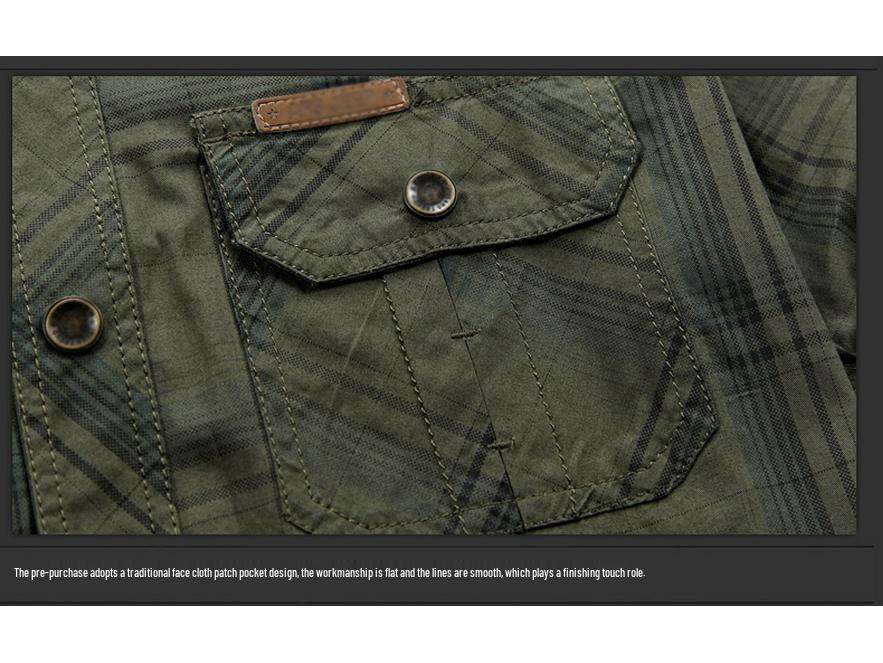 Cămașă de bumbac cu carouri largă pentru bărbați mărime plus 2024 - Casual și ușoară