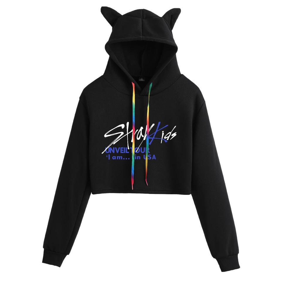 Stray Kids "I Am You" Damen Kapuzenpullover mit Katzenohren