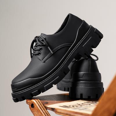 Fashion Men's Round Toe Casual Shoes Fashionable Street Style Outdoor Leisure Business Party Office Youth Walking Thick Soled Shoes