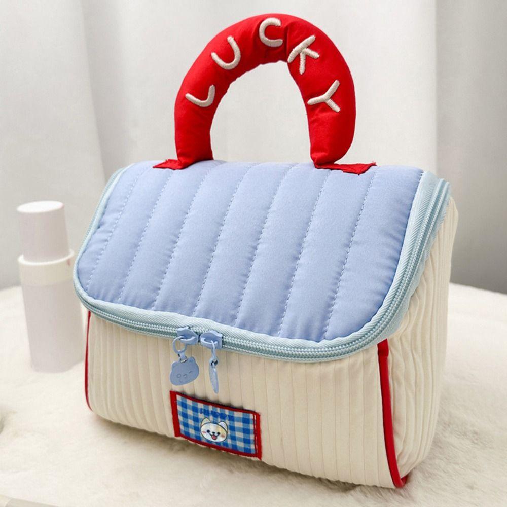 Cute Large Capacity Makeup Bag Portable Super Lightweight Toiletry Bag House Shape Handheld Storage Bag Travel