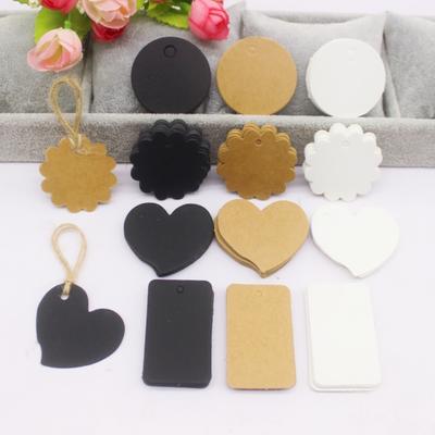 Various Paper Gift Hang Tags, 100 Pieces Per Batch, White Kraft Paper Gift Packaging Labels, Handmade Price Labels