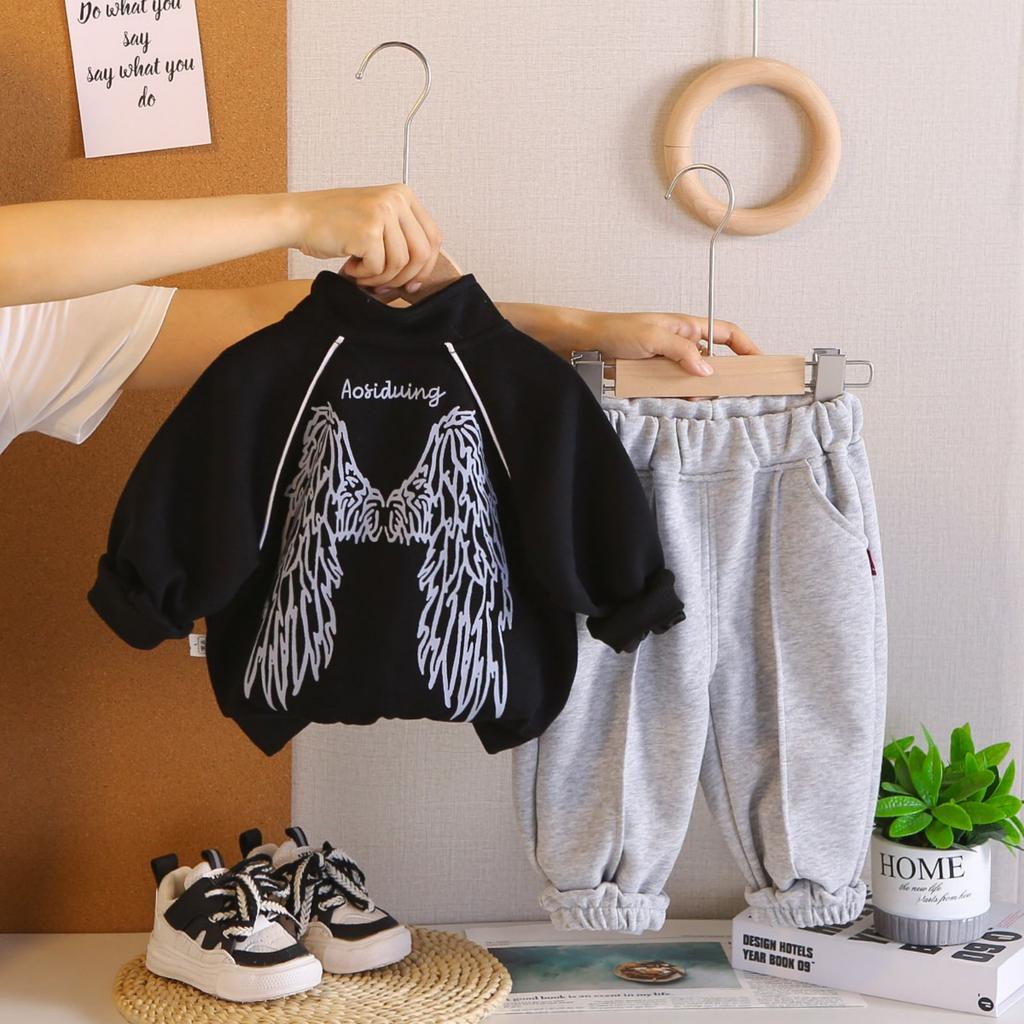 Kids Casual Long-Sleeve Set, Comfortable Daily Wear Outfits