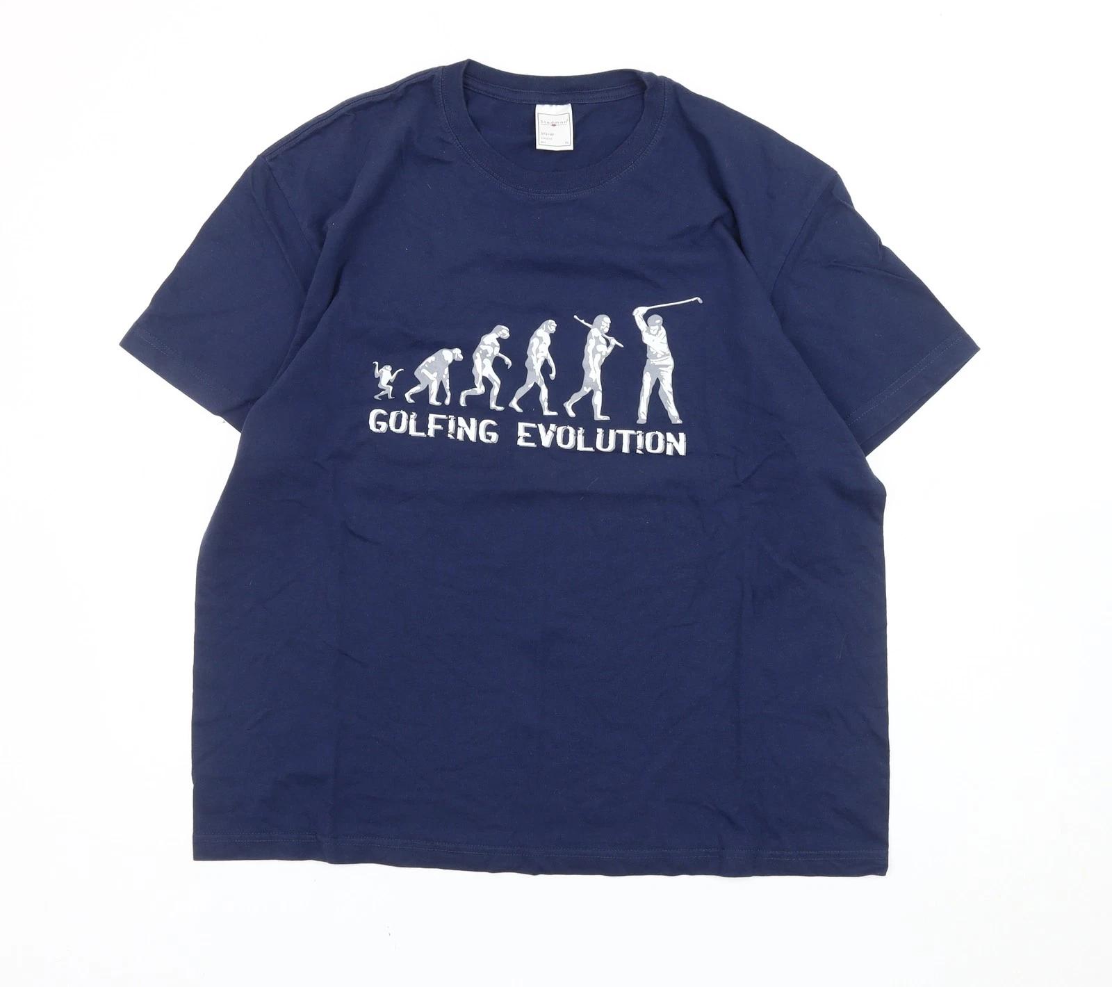 

Stedman Men s Blue XL Golfing Evolution Graphic Cotton T-Shirt 3XL