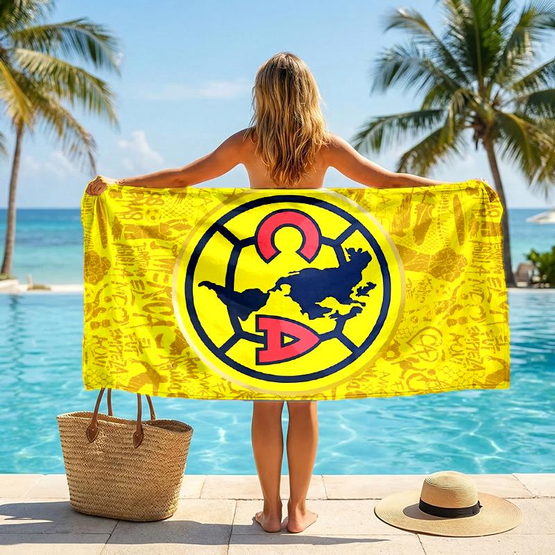 Club Amrica Fashion Beach Towel: Ideal for Summer Adventures Soft, Absorbent and Quick Drying Suitable for Swimming and Bathing