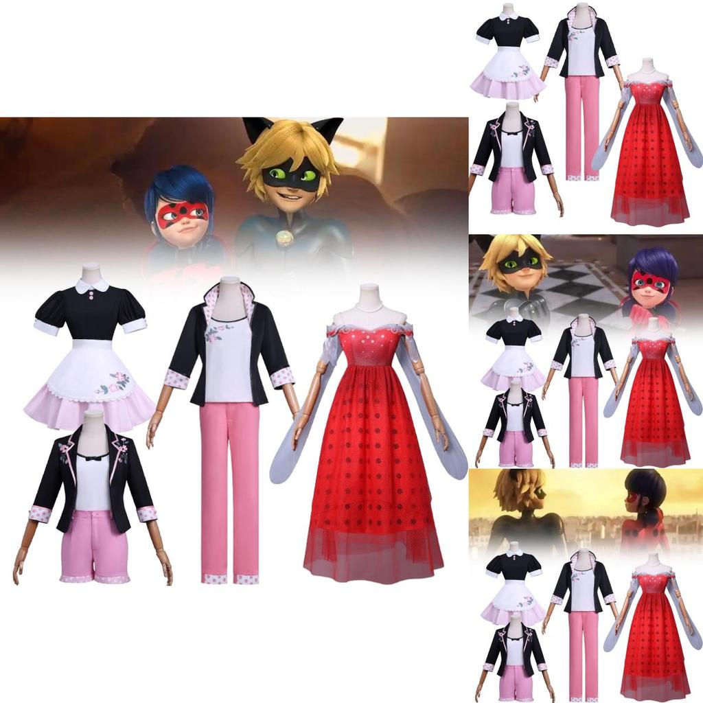 Miraculous Ladybug Cosplay Costume For Girls With Satin And Cotton Fabric For Anime Conventions