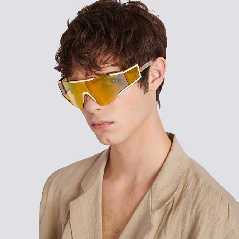 Fashion Shield Sunglasses Women Men  Oversized Windproof Punk Sun Glasses One Peice Goggles Luxury Brand Shades Sport Uv400