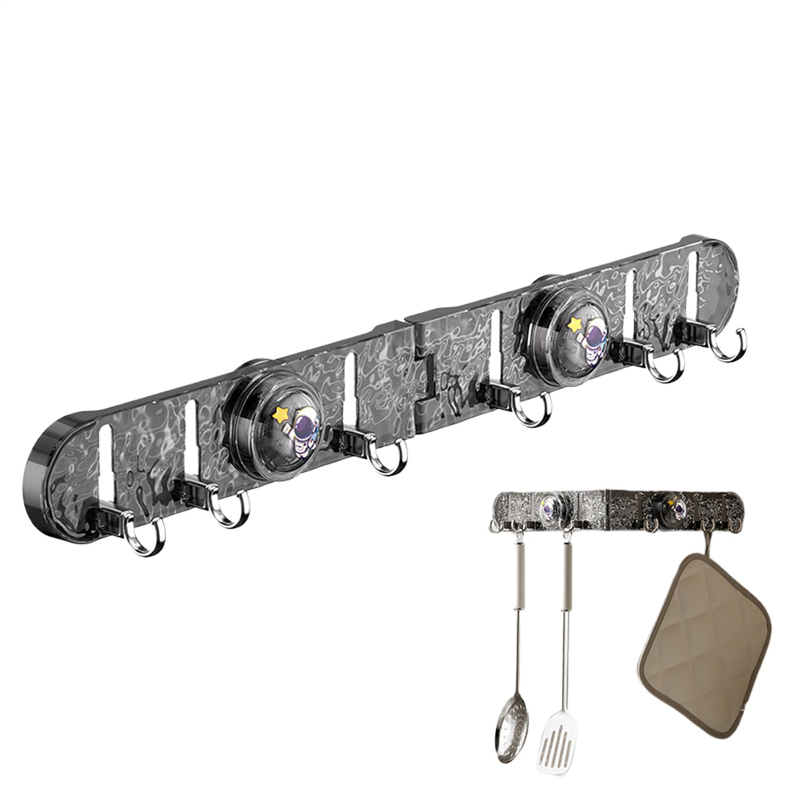 Складная угловая многокрючковая вешалка на присосках Экономия места Без сверления Водонепроницаемый органайзер Настенная вешалка для полотенец для кухни и ванной CN