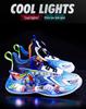 Boys' Light-Up Cartoon Sneakers: 2025 Non-Slip Soft Sole Kids' Running Shoes for Autumn/Winter