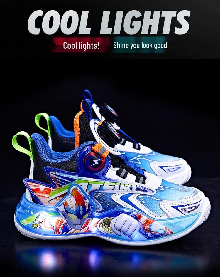 Boys' Light-Up Cartoon Sneakers: 2025 Non-Slip Soft Sole Kids' Running Shoes for Autumn/Winter