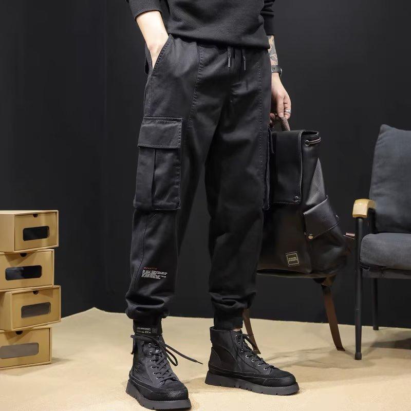 Men's American Retro Loose Straight Cuffed Harem Overalls - Spring/Summer Casual Pants